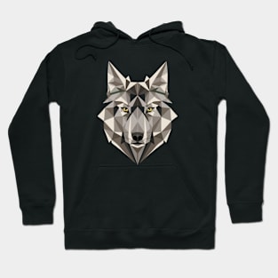 Geometric Wolf Wild Dog Animal Lover Geometry Art Gift Hoodie